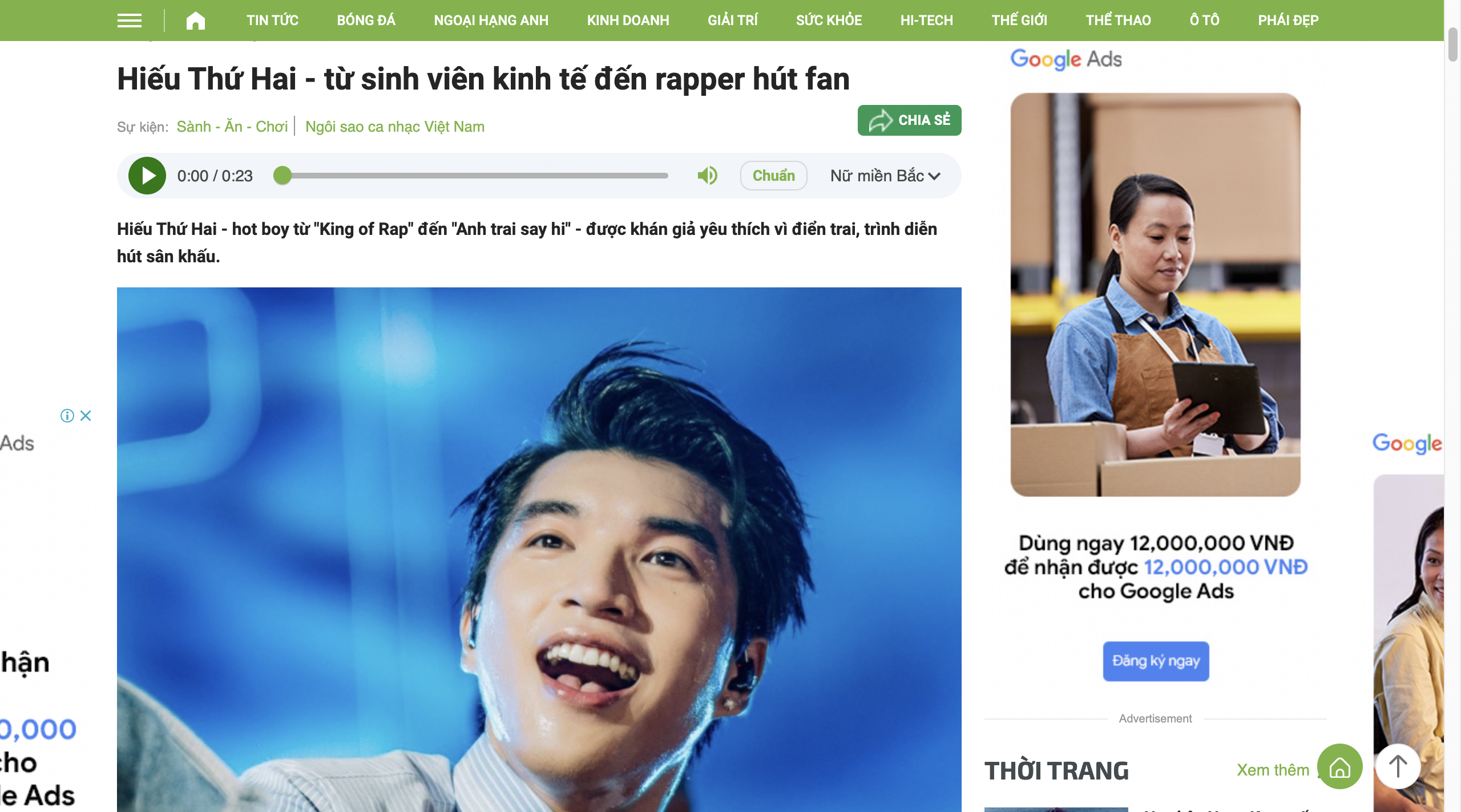Hiếu Thứ Hai – từ sinh viên kinh tế đến rapper hút fan